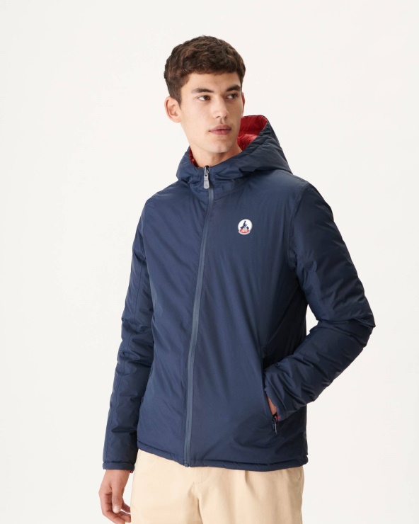 Jott Marine/rouge çift Taraflı Kapüşonlu şişme Ceket Bergen