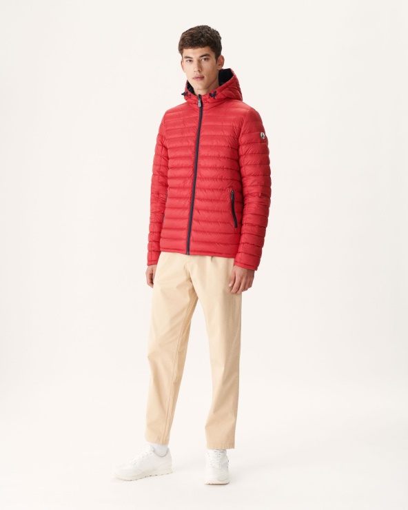 Jott Marine/rouge çift Taraflı Kapüşonlu şişme Ceket Bergen