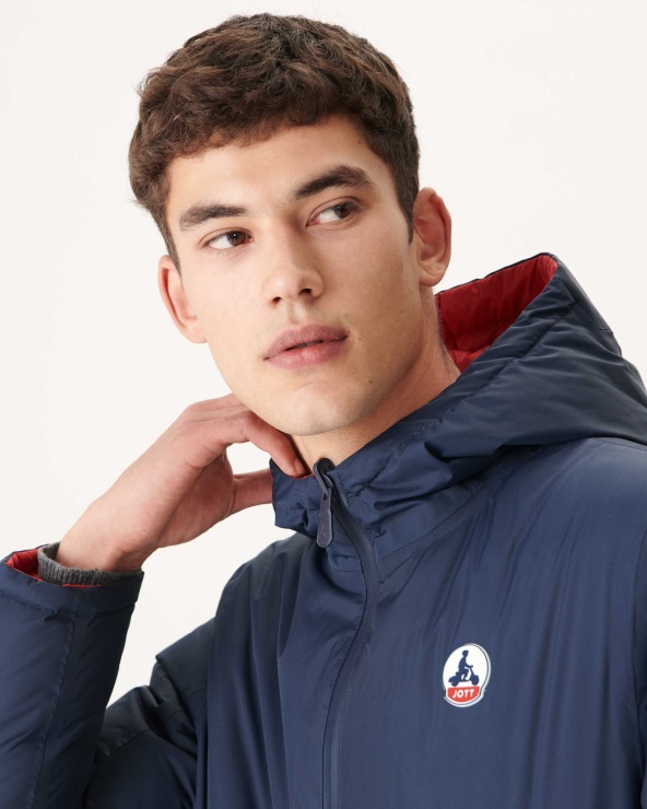 Jott Marine/rouge çift Taraflı Kapüşonlu şişme Ceket Bergen