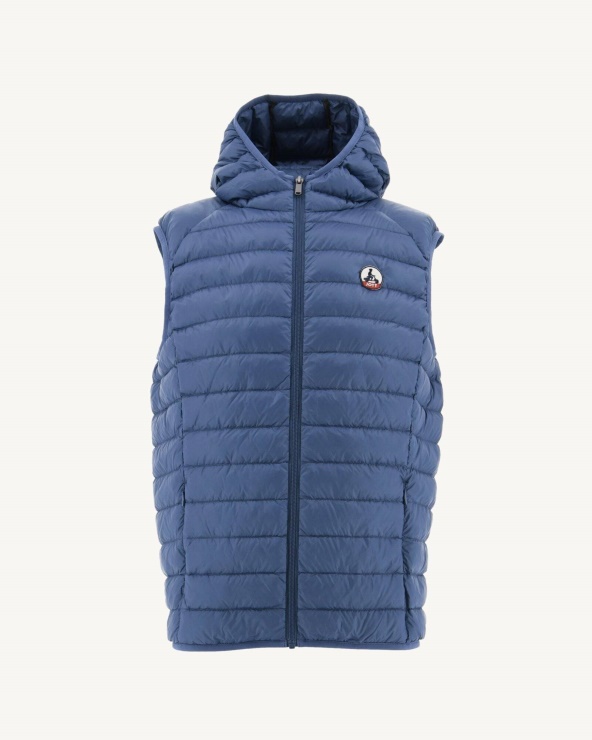 Jott Blue Jeans Kapüşonlu Kolsuz Aşağı Ceket Pat