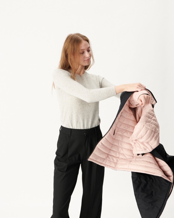 Geri Dönüşümlü Hafif Kuş Tüyü Ceket Noir/rose Pale Moscou Jott