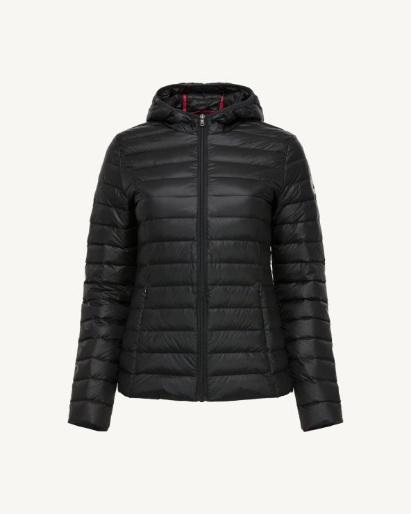 Hafif Kapüşonlu Ceket Noir Cloe Jott