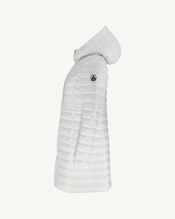 Jott Uzun Kapüşonlu Ceket Blanc Vero