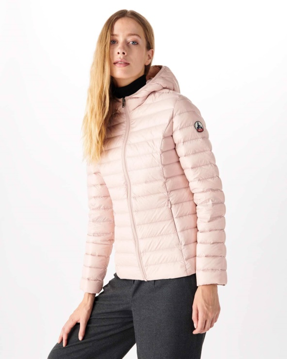 Hafif Kapüşonlu Ceket Pembe Soluk Cloe Jott