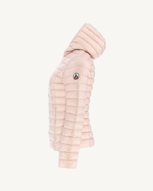 Hafif Kapüşonlu Ceket Pembe Soluk Cloe Jott