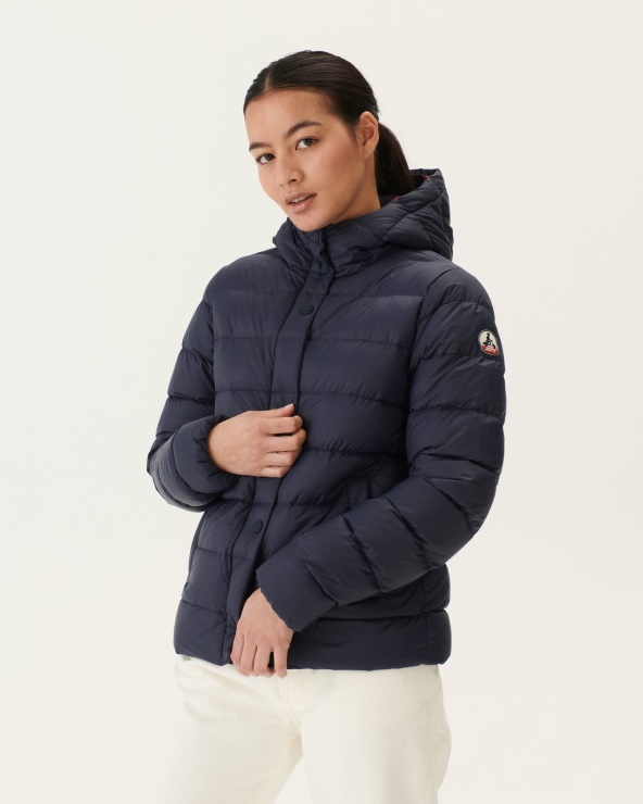 Jott Fashion Donanma Jane Düz Kapüşonlu Kirpi Ceket