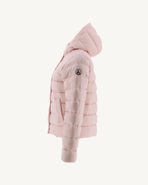 Jott Soft Pembe Jane Düz Kapüşonlu Kirpi Ceket