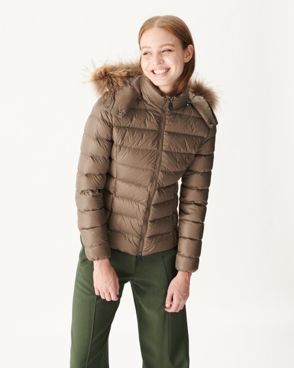 Jott Kapüşonlu Aşağı Ceket Taupe Luxe